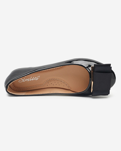 OUTLET Ballerines laquées noires à nœud Asame- Shoes