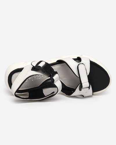 Sandales brillantes pour enfants en blanc Leepe-Shoes