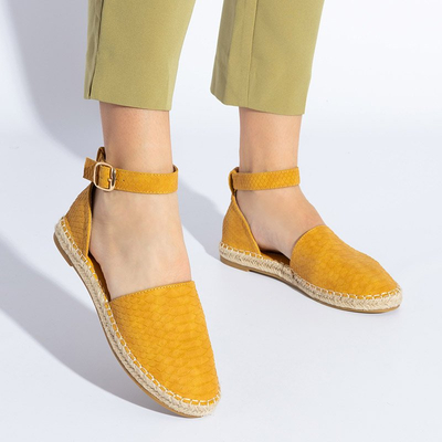 Sandales femme jaune avec gaufrage animal Domiel - Footwear
