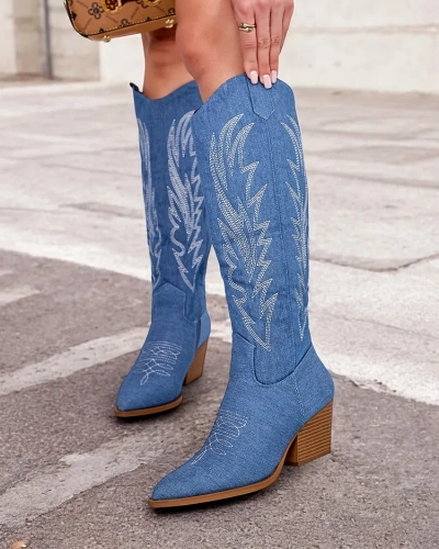 Royalfashion Femmes Lisso Heeled Cowboy Boots