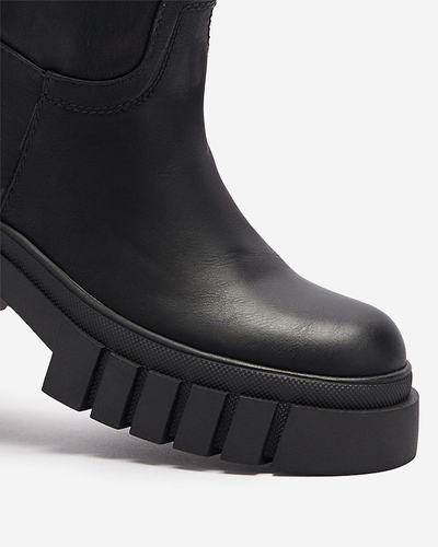 OUTLET Bottes mi-mollet pour femmes noires Astaroth - Chaussures