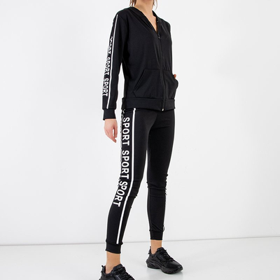 Ensemble de sport noir avec inscriptions blanches - Vêtements