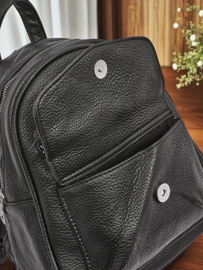 Sac à dos pour femme Astrea Królewska Moda en cuir écologique noir et blanc