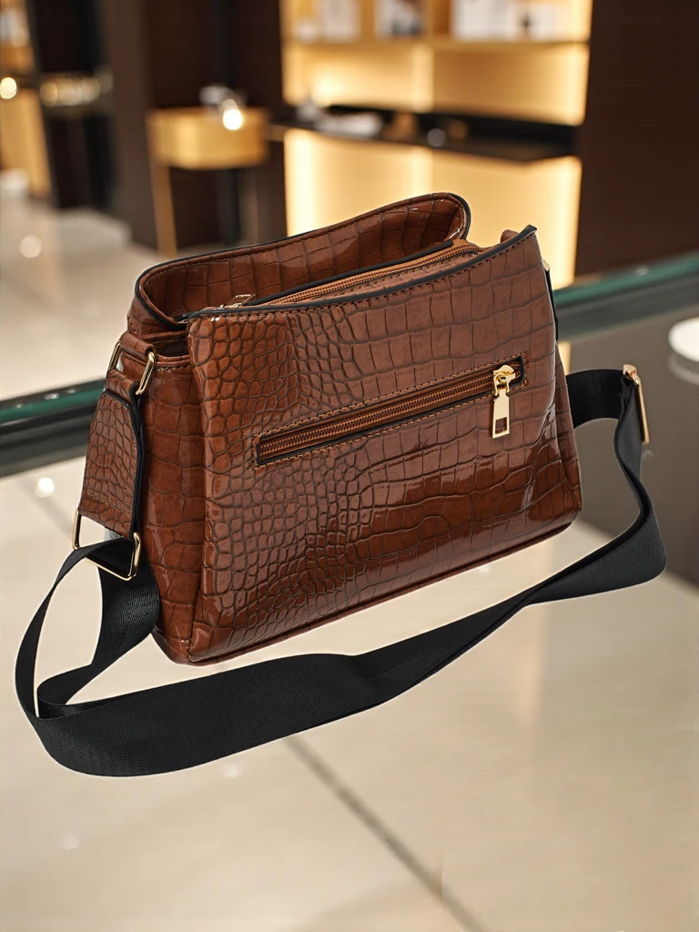 Petit sac à main verni en cuir écologique Midnight Fern