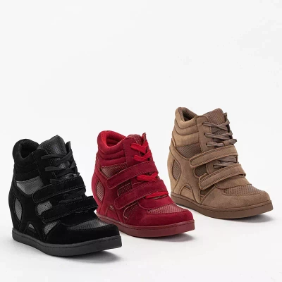 OUTLET Baskets fille noires à talon compensé recouvert Janomi - Footwear