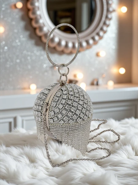 Royalfashion Sac à main boule pour femme avec strass Velora Bloom