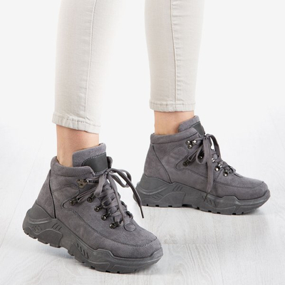Chaussures de sport grises pour femmes avec une tige haute Paradiso - Chaussures 1