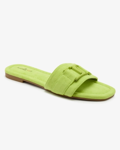 Royalfashion Tongs femme vert fluo avec boucle Rydr