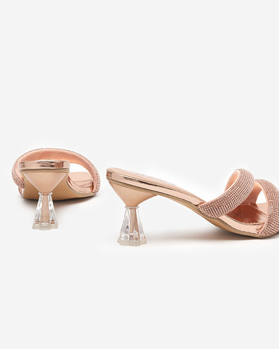 Sandales à talons bas roses pour femmes Teroo - Footwear