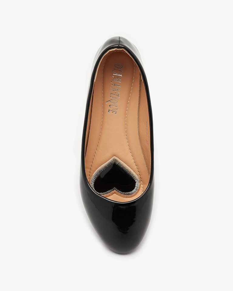 Noir Ballerines laquées pour femmes Fama - Footwear