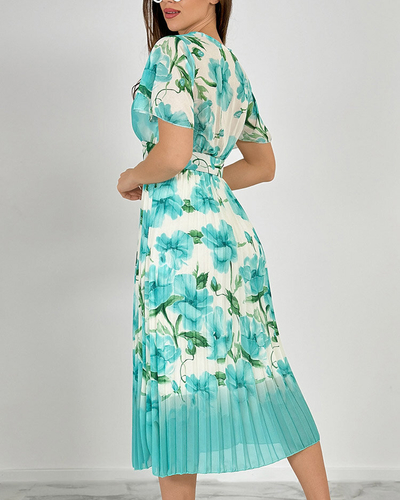 Royalfashion Robe midi florale plissée pour femme