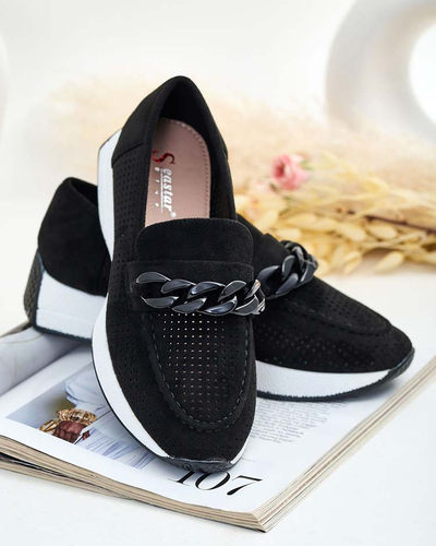 Royalfashion Mocassins femme ajourés avec chaîne Isolla