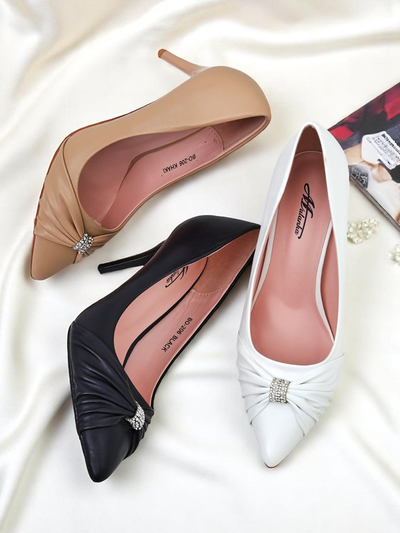 Royalfashion Escarpins en cuir écologique pour femme Venetia Nera