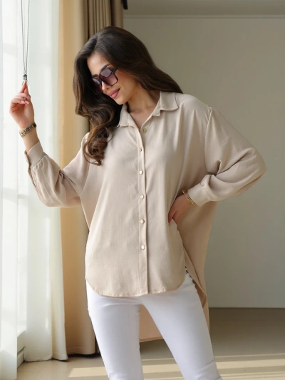 Royalfashion Longue chemise oversize pour femmes