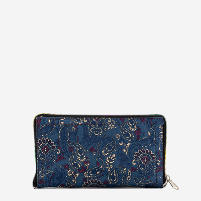 Sac cabas à motifs bleu marine plié en portefeuille - Accessoires