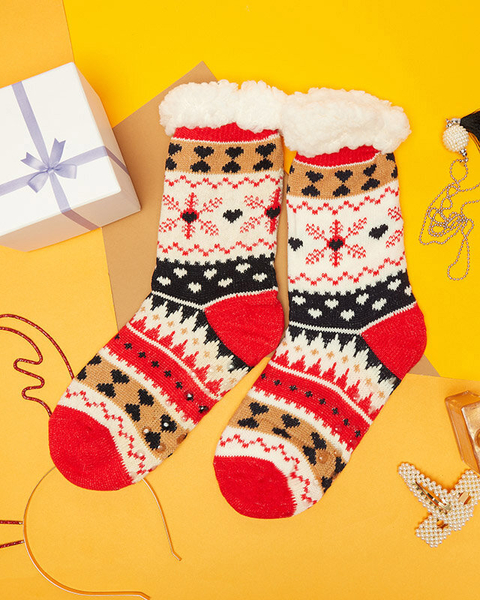 Chaussettes colorées pour femmes avec motif de Noël - Sous-vêtements