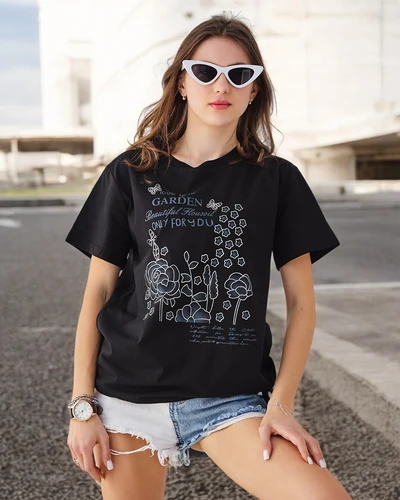Blouse en coton pour femmes Royalfashion avec l'inscription