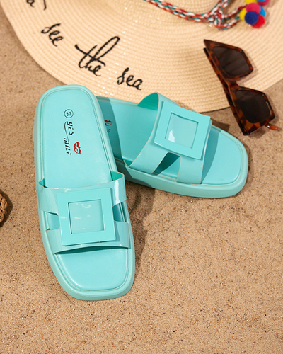 OUTLET Chaussons femme menthe avec décoration Zegor - Chaussures