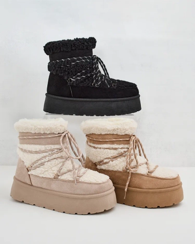 Royalfashion Bottes de neige à lacets pour femme Evonie