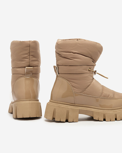 Royalfashion Bottes de neige pour femme à enfiler en marron Sadella