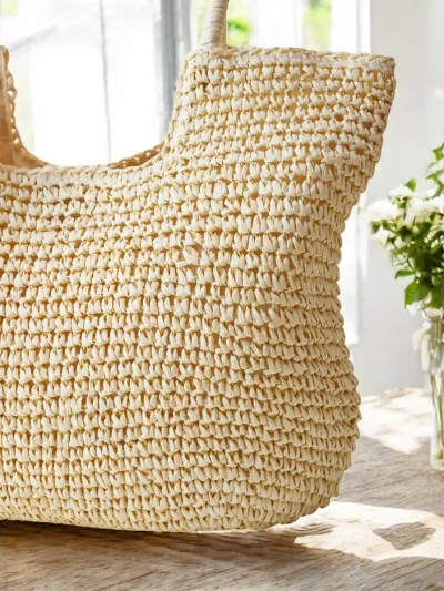 Royalfashion Grand sac en paille pour femmes