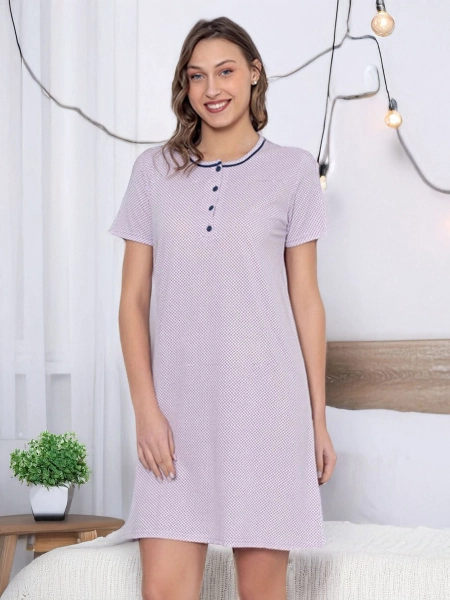 Royalfashion Chemise de nuit à pois pour femme
