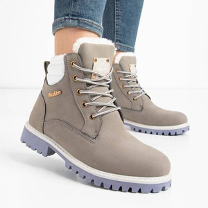 OUTLET Bottes isolantes grises pour femmes Benedy - Chaussures