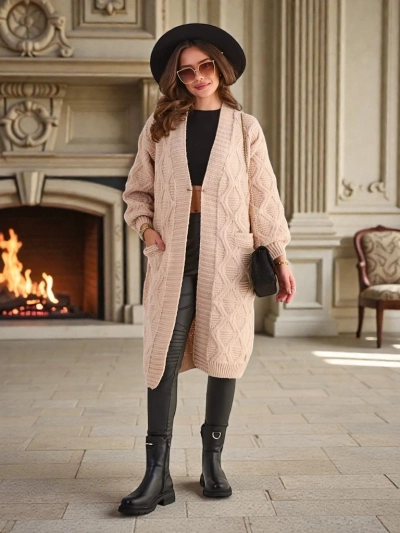 Royalfashion Poncho pull femme tricoté