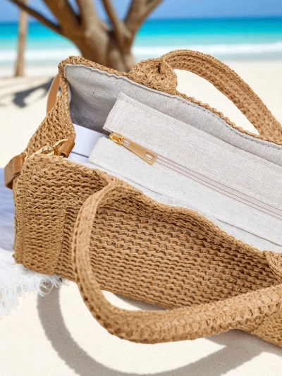 Royalfashion Grand sac en paille pour femme Ariadne Raffia