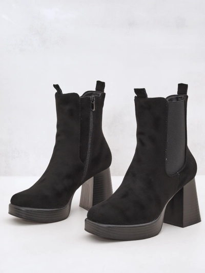 Royalfashion Bottines pour femmes à talon bloc Miezo