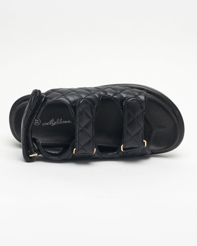 OUTLET Sandales matelassées noires pour femme Acuq- Footwear