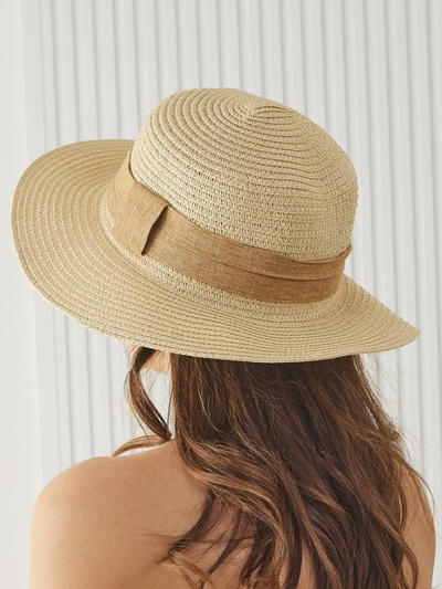 Royalfashion Chapeau de paille pour femme Ruban Whisper