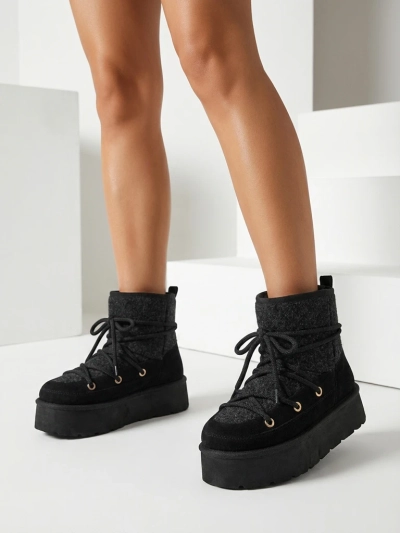 Royalfashion Bottes de neige Filori à lacets pour femmes