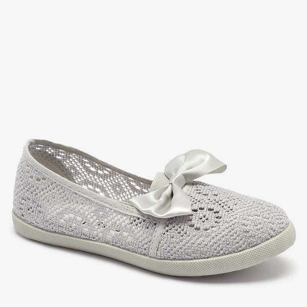 Baskets grises à enfiler avec nœud pour filles Sweet Life - Chaussures