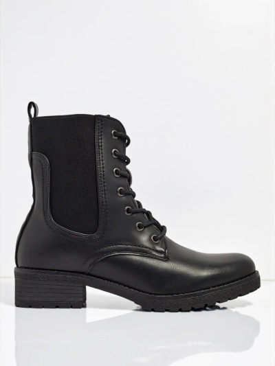 Bottines à lacets pour femmes en cuir écologique Oslynne