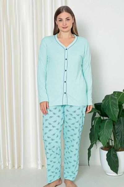 Pyjama 2 pièces pour femme en coton Royalfashion GRANDE TAILLE
