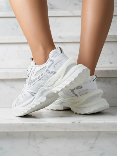 Gloriosa Baskets Blanches pour Femmes en Cuir Écologique