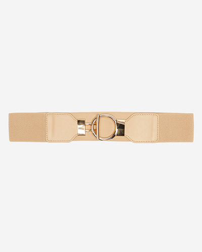 Ceinture élastique avec grande boucle camel dorée - Accessoires