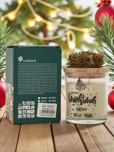 Bougie parfumée de Noël Joyeux Noël Bonne Année