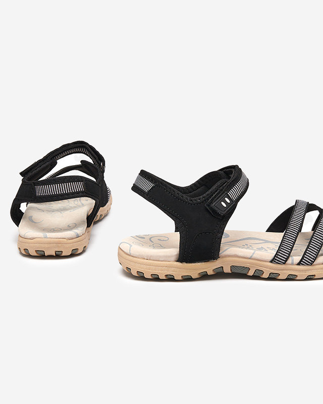 OUTLET Sandales à semelles plates noires pour femmes Weirovi- Shoes