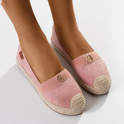 Espadrilles roses pour femmes à talons plats Anatola - Chaussures