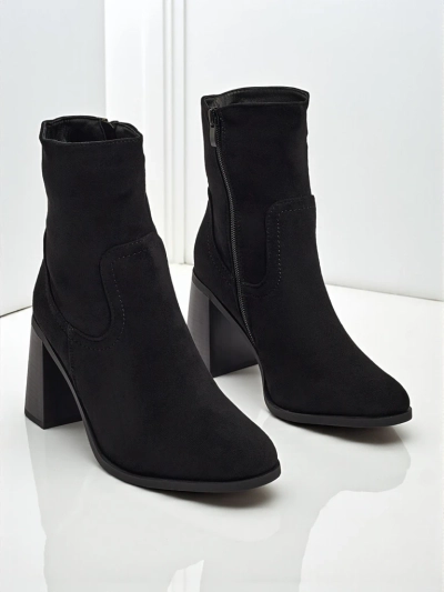 Bottines femme en éco-daim à talons épais Rune Fast