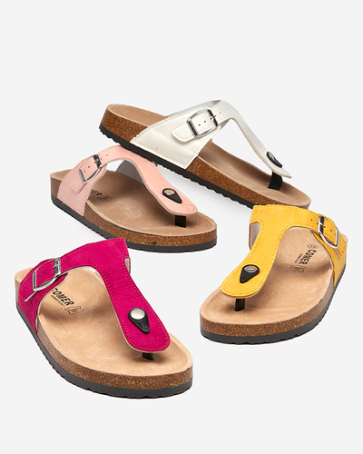 Sandales femme en éco-suède blanc Sodifo- Footwear