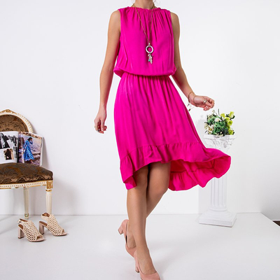 Robe asymétrique sans manches fuchsia - Vêtements