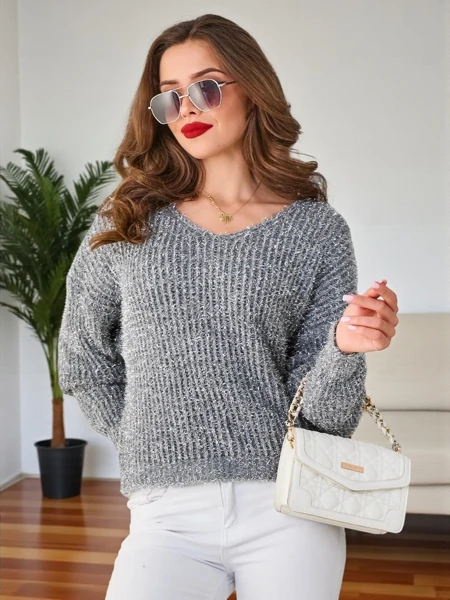 Pull pour femmes Royalfashion avec fil brillant