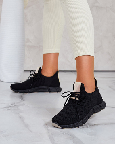 Chaussures de sport noires et beiges pour femmes Bommgi - Footwear