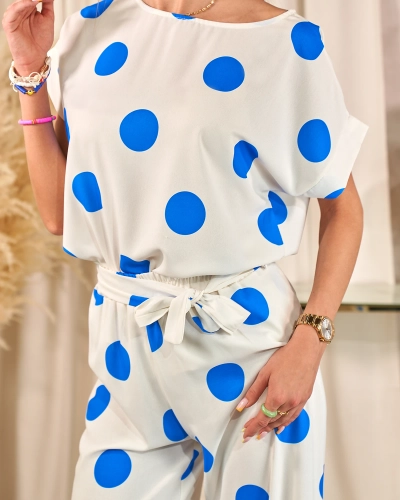 Royalfashion Ensemble pea femme blanc cobalt