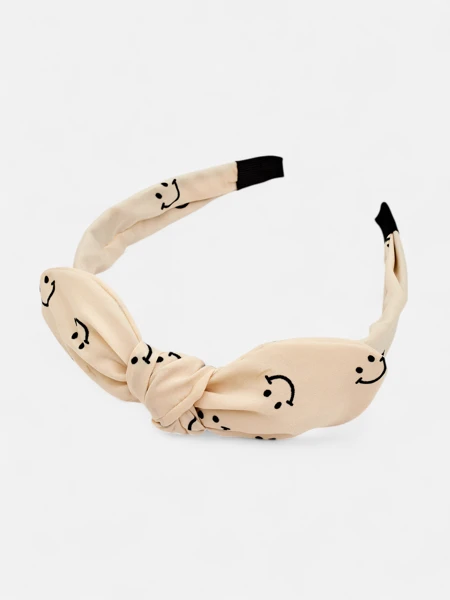 Royalfashion Bandeau pour enfants avec un nœud orné d'un imprimé de visages souriants