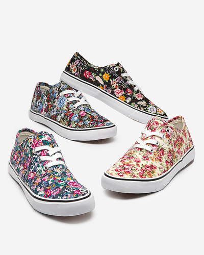 OUTLET Baskets fleuries bleu marine pour femme Surfi - Footwear