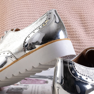 OUTLET Chaussures à lacets argentées pour femmes Narvi - Footwear